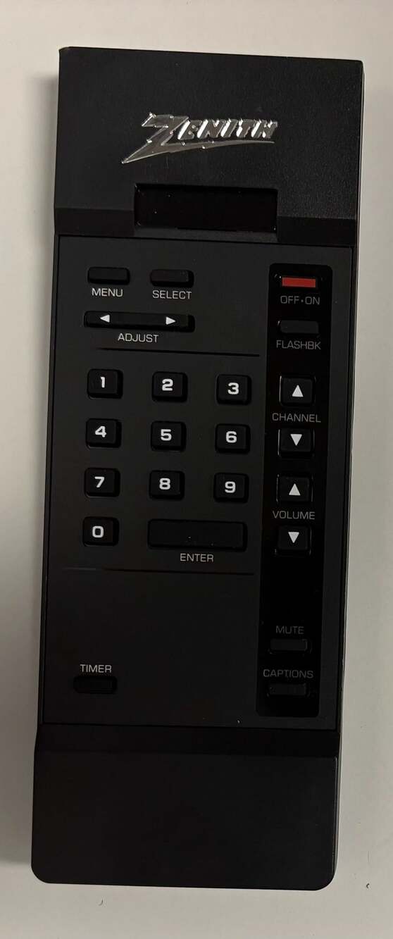 Vintage Zenith TV / VCR Remote Control Model 124-157 Black